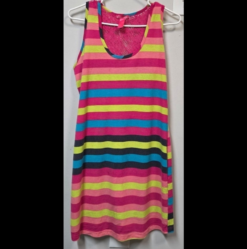 Mix & Co. Midi Colorful Striped Sleeveless Dress/Sleepwear Size Large